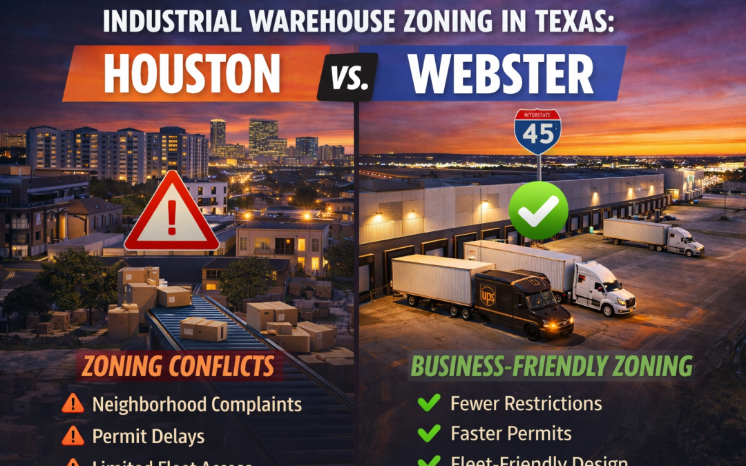Industrial Warehouse Zoning in Texas: Houston vs. Webster (What Business Owners Must Know)