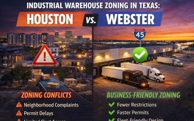 Industrial Warehouse Zoning in Texas: Houston vs. Webster (What Business Owners Must Know)